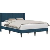  Okvir za krevet s uzglavljem Plava 120 x 190 cm Baršun - Plava 120 x 190 cm | shoptok.hr