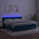  box spring s madracem LED tamnoplavi 160x200 cm baršun | shoptok.hr