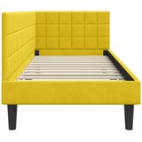 Kutni okvir kreveta s uzglavljem Žuta 80 cm x 200 cm Baršun | shoptok.hr