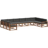  Set vanjskih sofa 10 kom. Prirodna i antracit Smeđa 483 x 251,5 x 73 cm | shoptok.hr