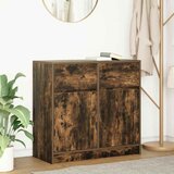 vidaXL Komoda s ladicama dimljenog hrasta 80x34x76cm konstruirano drvo Cijene