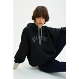 Trendyol black loose fit knitted sweatshirt Cene