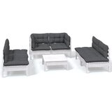 Maison Chic Seti vrtnega pohištva - Vrtna garnitura - Vrtni pohištvo set 7-delna z blazinami trdna borovina, (21799005) | Shoptok.si
