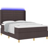 vidaXL Postelja s pomičnim dnom in vzmetnico ter LED-osvetlitvijo rjava 140x190 cm tkanina, (22049137) | Shoptok.si