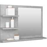 vidaXL kupaonsko ogledalo siva boja betona 60 x 10,5 x 45 cm iverica | shoptok.hr