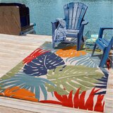 Lesnina XXXL PREPROGA ZA ZUNANJO UPORABO Floral 80/150 cm tkano modra, zelena | Shoptok.si