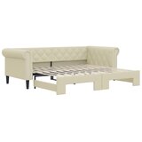  Dnevni krevet na razvlačenje krem 90 x 200 cm od umjetne kože | shoptok.hr