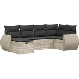  6-dijelni set vrtnih sofa od poliratana s jastucima svjetlosivi | shoptok.hr