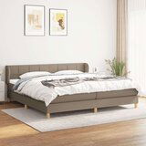  Box spring postelja z vzmetnico taupe 200x200 cm blago, (20999452) | Shoptok.si