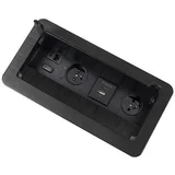 Priključnica INBOX (2 x schuko, 2 x USB, 1x rj45, 1 x HDMI) CRNA 7030205