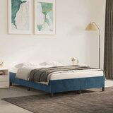 Maison Chic Posteljni okvir - Dvoposteljna postelja - Zakonska postelja brez vzmetnice temno moder 140x190 cm žamet-J12733, (21766422) | Shoptok.si