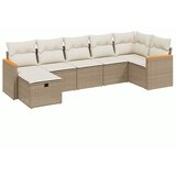 Maison Chic Seti vrtnega pohištva - Vrtna garnitura - Vrtni pohištvo set 7-delna z blazinami bež poli ratan, (21804842) | Shoptok.si