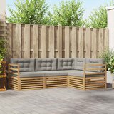  Set vanjskih sofa 4 pcs Bijela i svjetlosiva | shoptok.hr