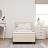  Krevet s kutijom opruge s madracem krem 100x200 cm tkanina | shoptok.hr
