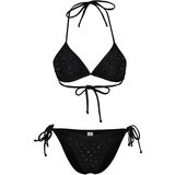 Trendyol Black Triangle Stone Bikini Set Cene