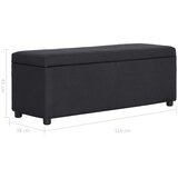 Klupa s pretincem za pohranu 116 cm crna poliesterska | shoptok.hr