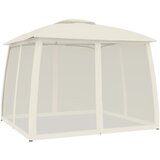  Sjenica s dvostrukim krovom i zidovima krem 2,93x2,93 m čelična | shoptok.hr