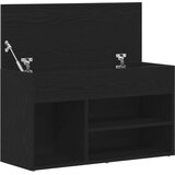 vidaXL Klop za čevlje Črna hrastovina Les 60 x 30 x 45 cm Shranjevanje | Shoptok.si