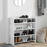 vidaXL Regal za čevlje bel 80x25x81 cm inženirski les | Shoptok.si