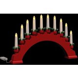 vidaXL Božični svečnik s 10 LED svečami 3 pcs Rdeča 47 x 5 x 29 cm | Shoptok.si