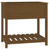 Maison Chic Visoka greda - Greda - Cvetlični Lonec s polico medeno rjava 82,5x54x81 cm trdna borovina, (21789076) Cene