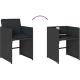  Vrtna garnitura - 13-dijelni vrtni blagovaonski set s jastucima poliratan crni - Crna Stakl 12 | shoptok.hr