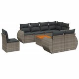 Maison Chic Seti vrtnega pohištva - Vrtna garnitura - Vrtni pohištvo set 9-delna z blazinami siv poli ratan, (21796099) | Shoptok.si