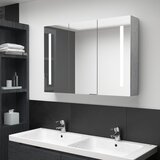 vidaXL LED kupaonski ormarić s ogledalom boja betona 89 x 14 x 62 cm Cijene