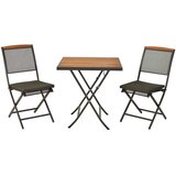 Gardenson SET ZA BALKON PATMOS les, kovina barve grafita, siva, barve akacije | Shoptok.si