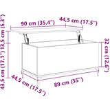  Stolić za kavu crni 90 x 44,5 x 45 cm od konstruiranog drva | shoptok.hr