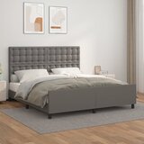 vidaXL Posteljni okvir z vzglavjem siv 180x200 cm umetno usnje Cene