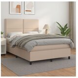 vidaXL Krevet s oprugama i madrac cappuccino 140x190cm od umjetne kože Cijene