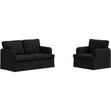  Set sofe 2 pcs Crna 144 x 80 x 85 cm tkanina | shoptok.hr