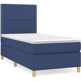  Krevet s oprugama i madracem plavi 100 x 200 cm od tkanine | shoptok.hr