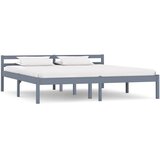  Posteljni okvir siv iz trdne borovine 180x200 cm | Shoptok.si