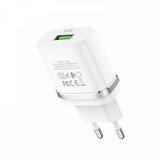 Hoco pametni hišni polnilec C12Q 3A z 3.0 QC USB vtičem in s polnilnim kablom MicroUSB - bel | Shoptok.si