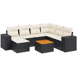  8-dijelni set vrtnih sofa od poliratana s jastucima crni | shoptok.hr