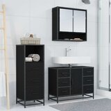  Set namještaja za kupaonicu 3 kom. Crni hrast 80 x 33 x 60 cm | shoptok.hr