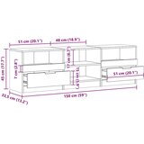 TV ormarić staro drvo 150x33,5x45 cm konstruirano drvo | shoptok.hr