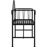  Vrtna klupa s 2 sjedala 128 cm crna čelična | Eponuda.com