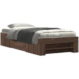 Maison Chic Posteljni okvir - Enojna postelja - Postelja za odrasle brez vzmetnice hrast 75x190 cm inženirski les-J12089, (21765438) | Shoptok.si