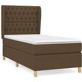  Krevet s oprugama i madracem tamnosmeđi 100 x 200 cm od tkanine | shoptok.hr
