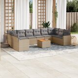 Maison Chic Seti vrtnega pohištva - Vrtna garnitura - Vrtni pohištvo set 11-delna z blazinami bež poli ratan, (21810076) | Shoptok.si