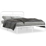 vidaXL Kovinski posteljni okvir z vzglavjem bel 140x200 cm | Shoptok.si