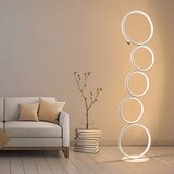 Nettlife LED talna svetilka, moderna bela, 32 W, toplo bela, stoječa svetilka na dotik s 5 obroči za dnevno sobo, pisarno, (22148956) | Shoptok.si