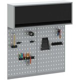  3-delni komplet orodnih omaric in pegboarda, montiran na steno, črna kovina, (22048527) | Shoptok.si
