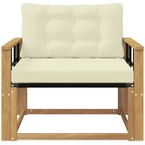  Set vanjskih sofa Čvrsto drvo akacije i Textilene Bijela i krem | shoptok.hr