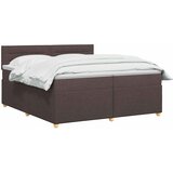  Boxspring krevet s madracem Tamno smeđa 200 x 200 cm Tkanina | shoptok.hr