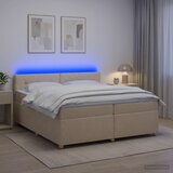  Boxspring krevet s madracem Krem 200 x 200 cm Tkanina | shoptok.hr