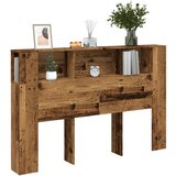 vidaXL Uzglavni ormarić staro drvo 160x18,5x103,5 cm konstruirano drvo Cijene